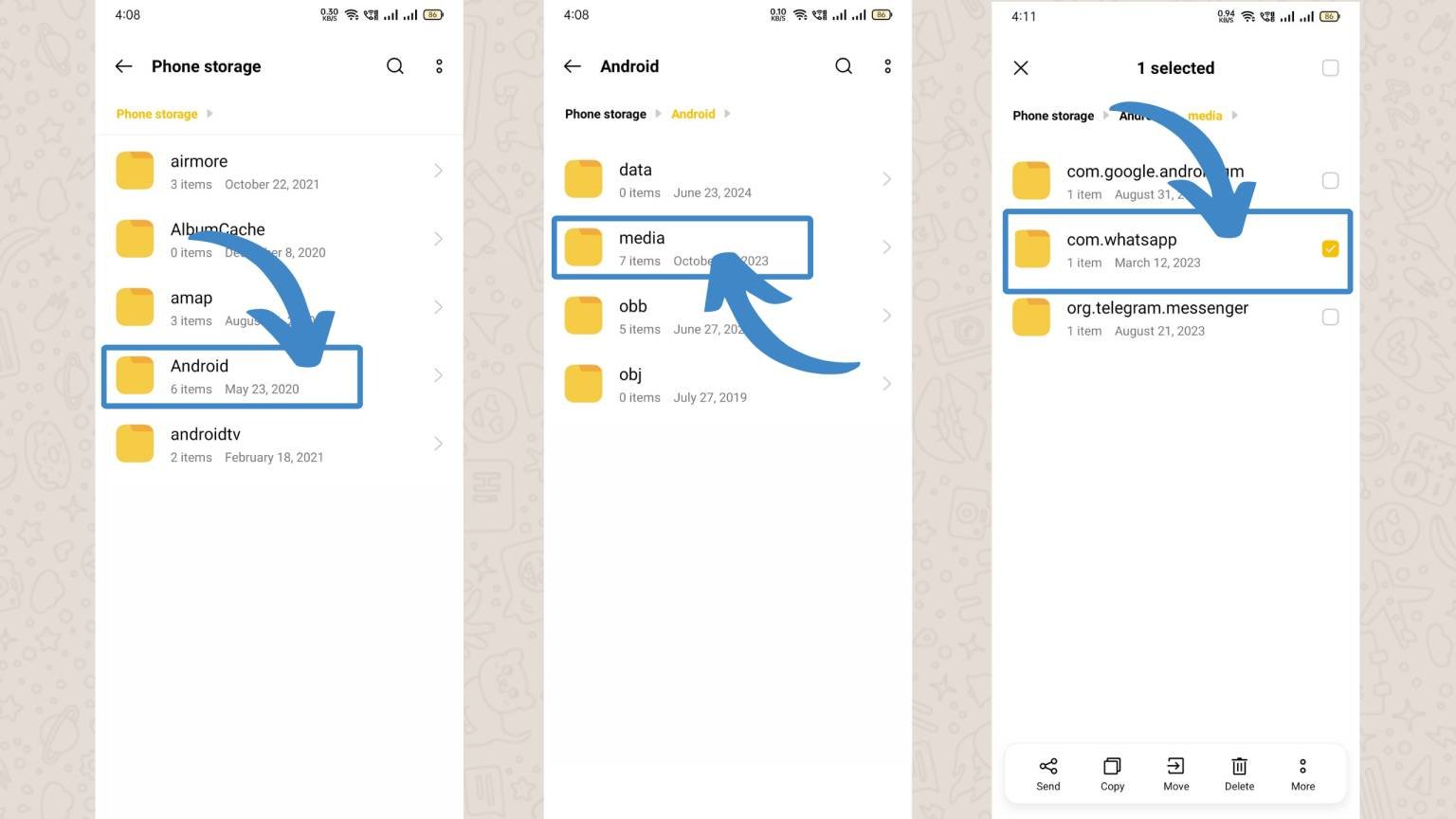 Locate the WhatsApp Backup File