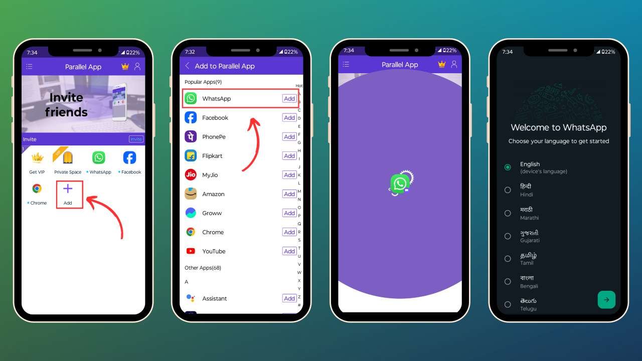 Add a New Account On WhatsApp Plus Using Parallel App